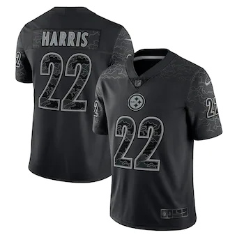 mens nike najee harris black pittsburgh steelers rflctv lim